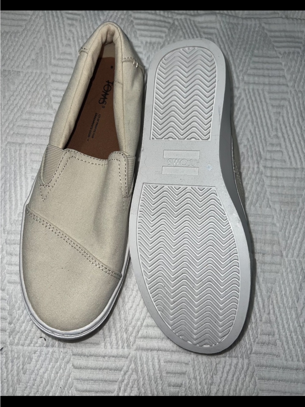 TOMS Women's Slip-On Sneakers in Cream Canvas